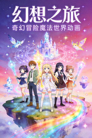 日本动漫《幻想之旅》海报 - 奇幻冒险魔法世界动画